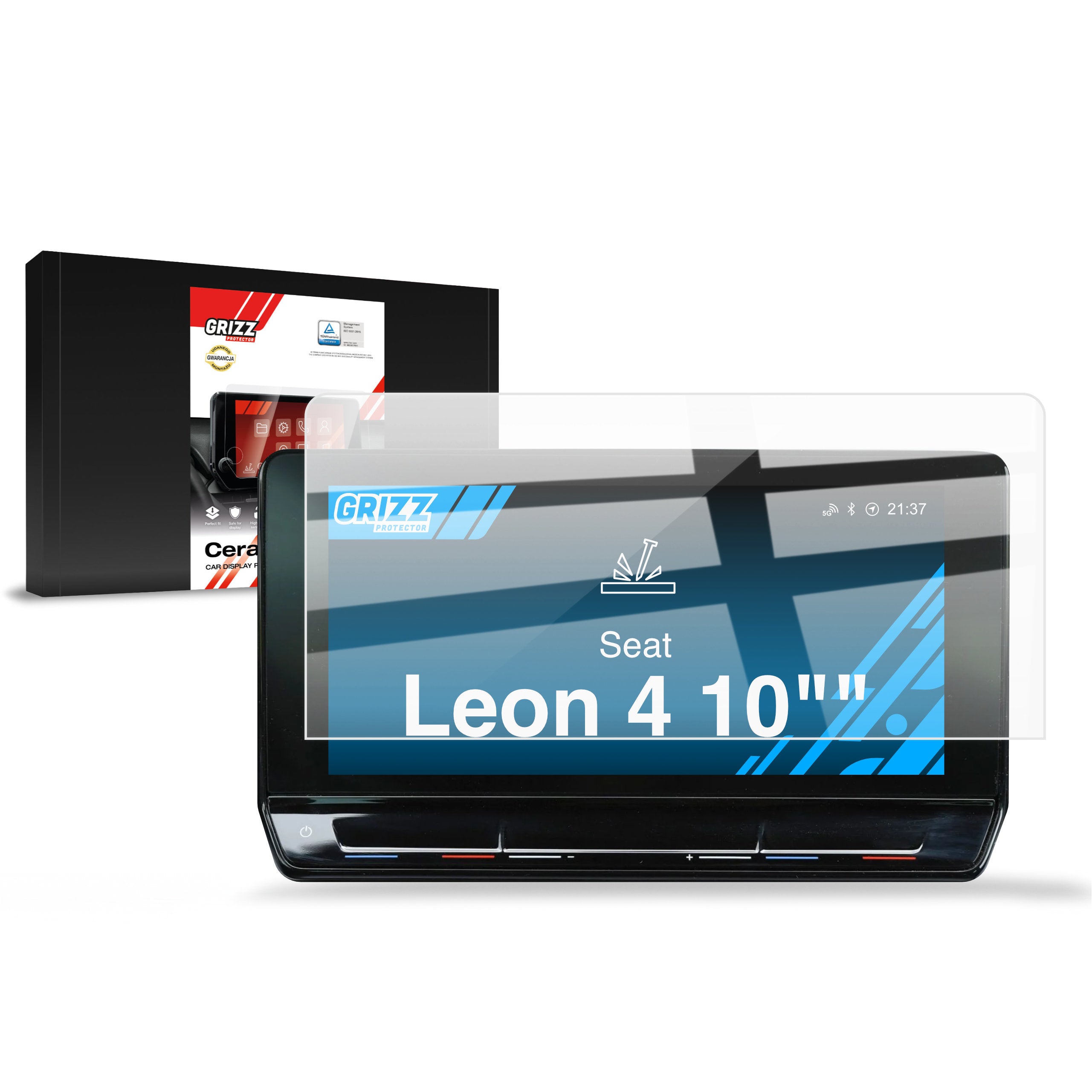 Keramische Autodisplayfolie für Seat Leon 4 10" (2020-2024), Grizz Protector