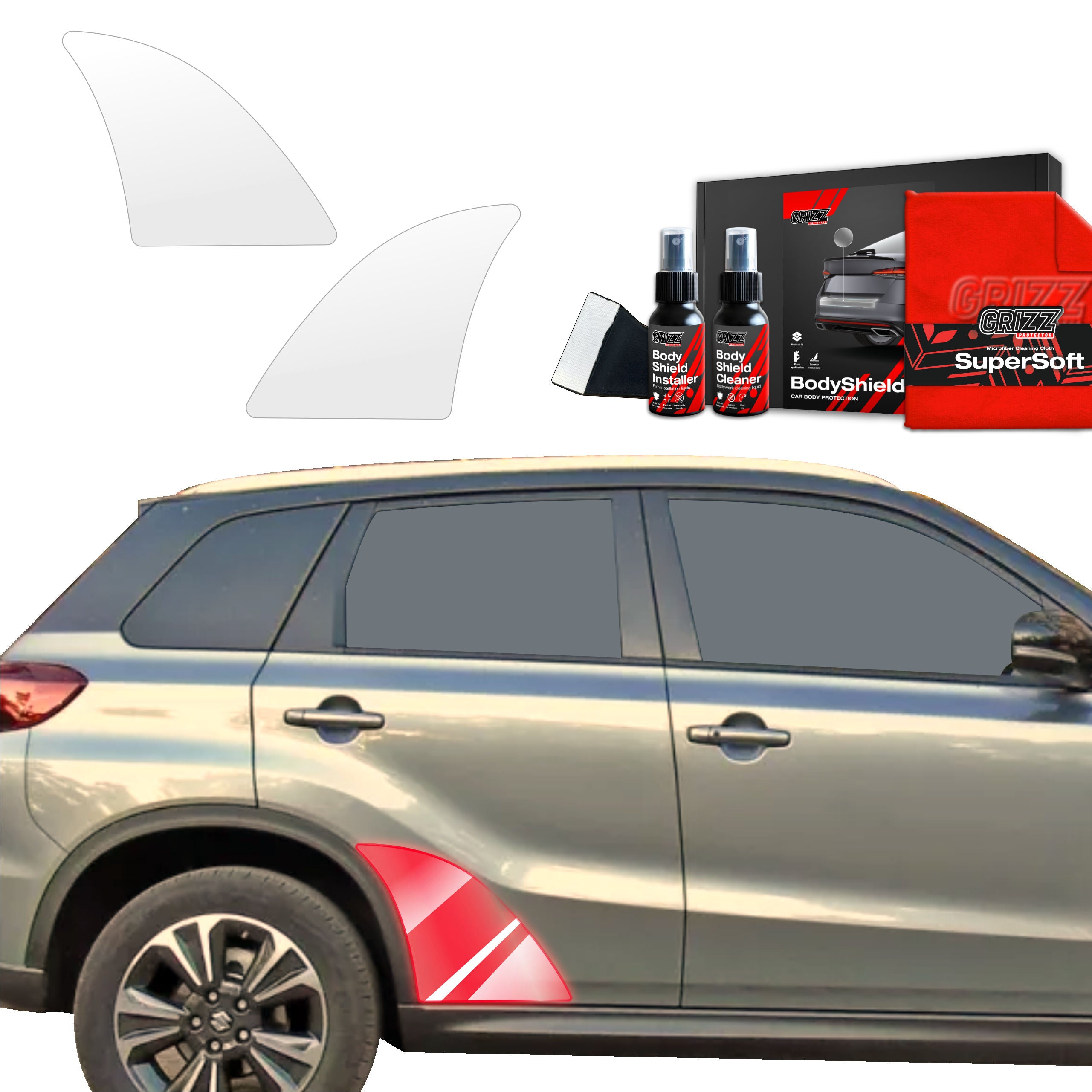 2in1 Schutzfolie Grizz Protector für hinteren Seitenschweller - Suzuki Vitara Facelift (2024-2026)