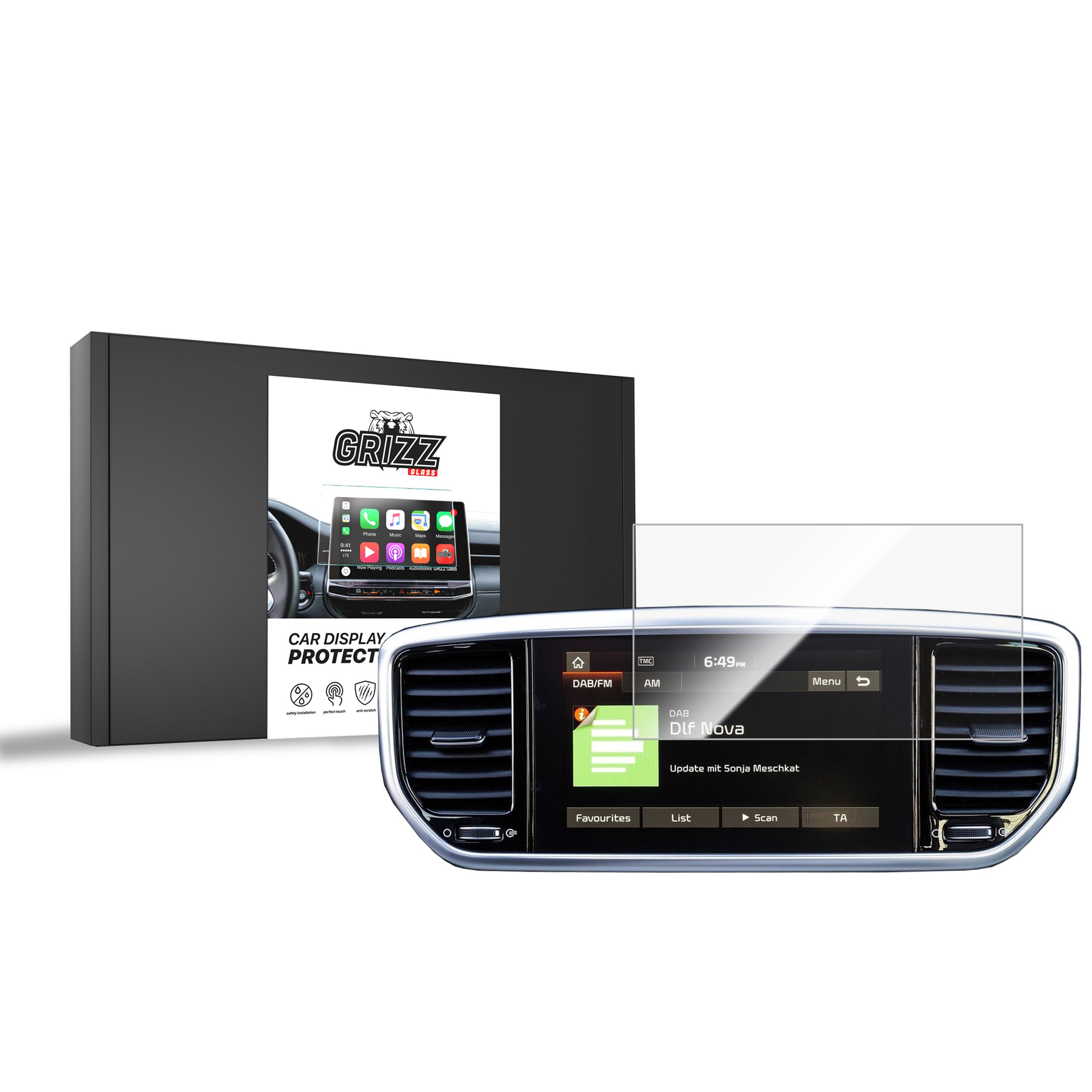 Keramische Autodisplayfolie für Kia Sportage 4 8" (2015-2021), Grizz Protector