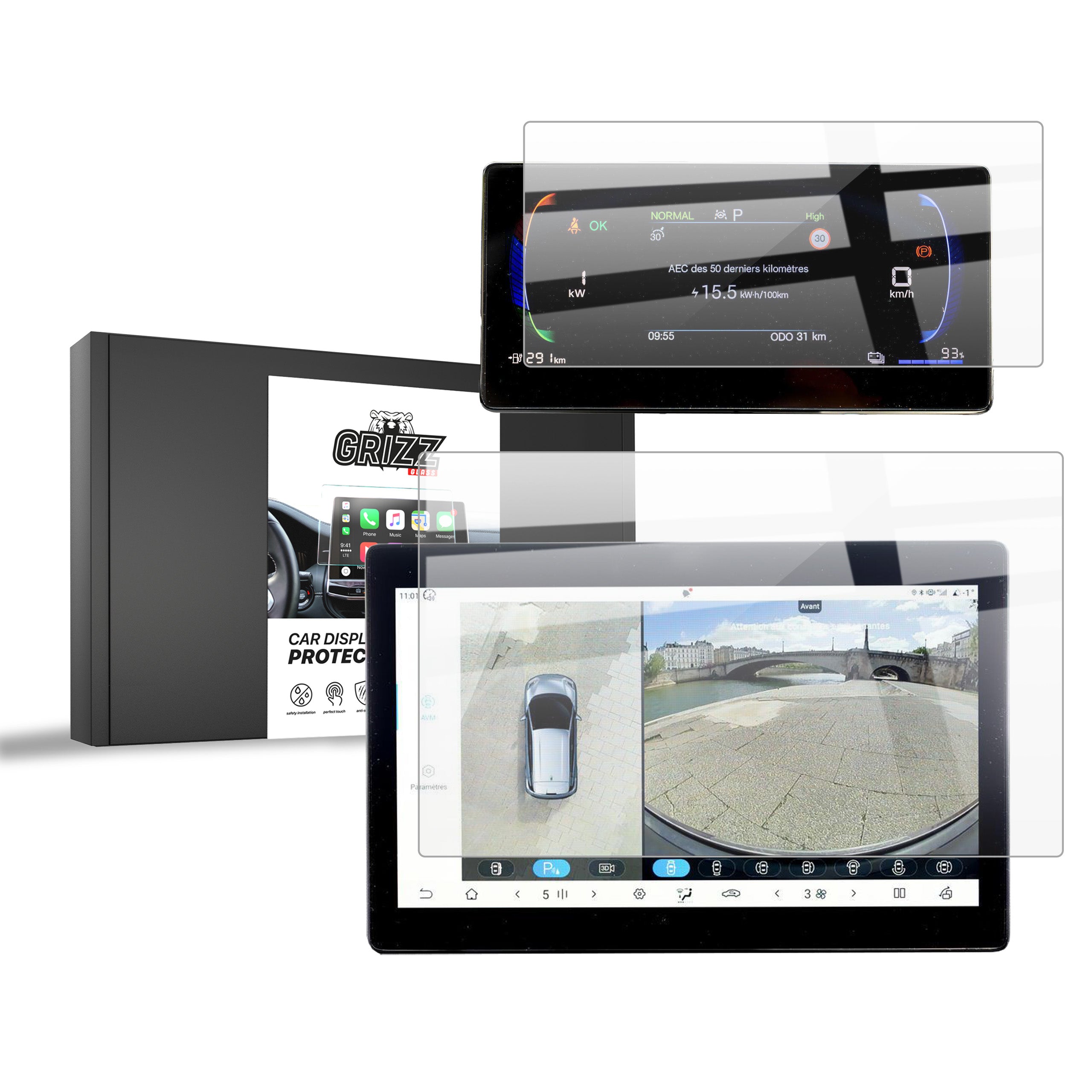 Keramische Autodisplayfolie 2in1 für BYD Dolphin Surf (2025-2026), Grizz Protector