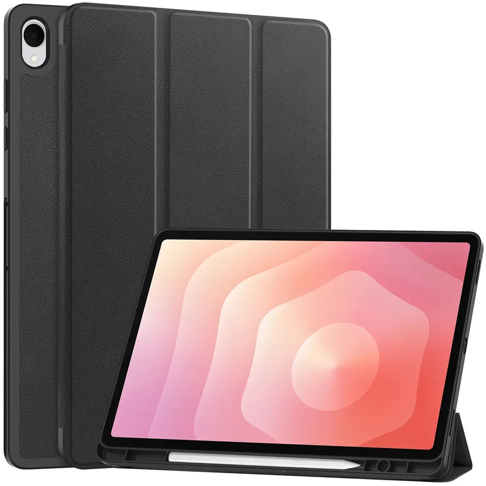 Schutzhülle mit Klappe für Galaxy Tab S12 Plus, Bizon Case Tab Croc, Schwarz (1/9)
