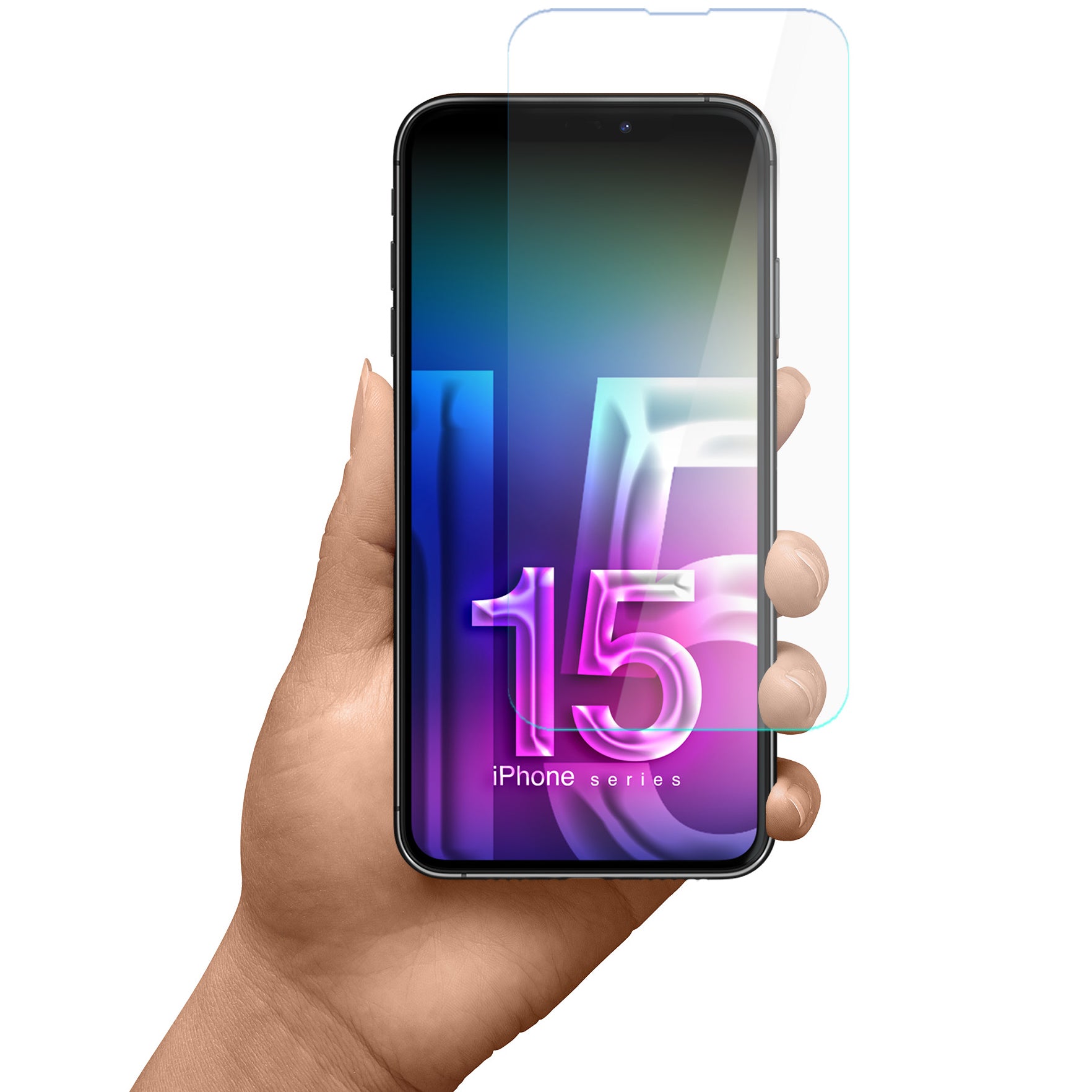 Hybridglas für iPhone 15, 3mk FlexibleGlass Pro