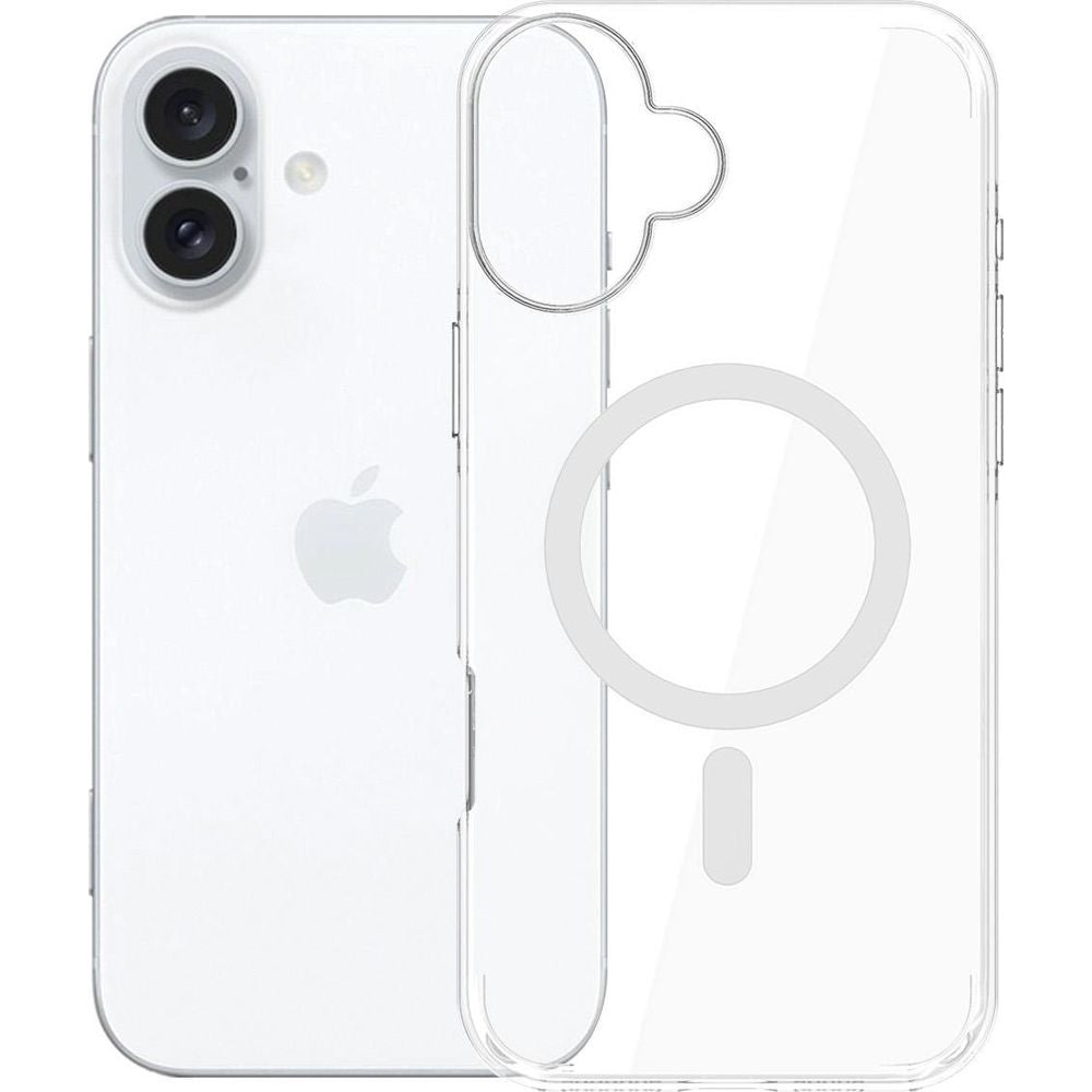 Handyhülle für iPhone 17, 3mk EverClear MagCase mit MagSafe, Transparent mit weißem Magneten
