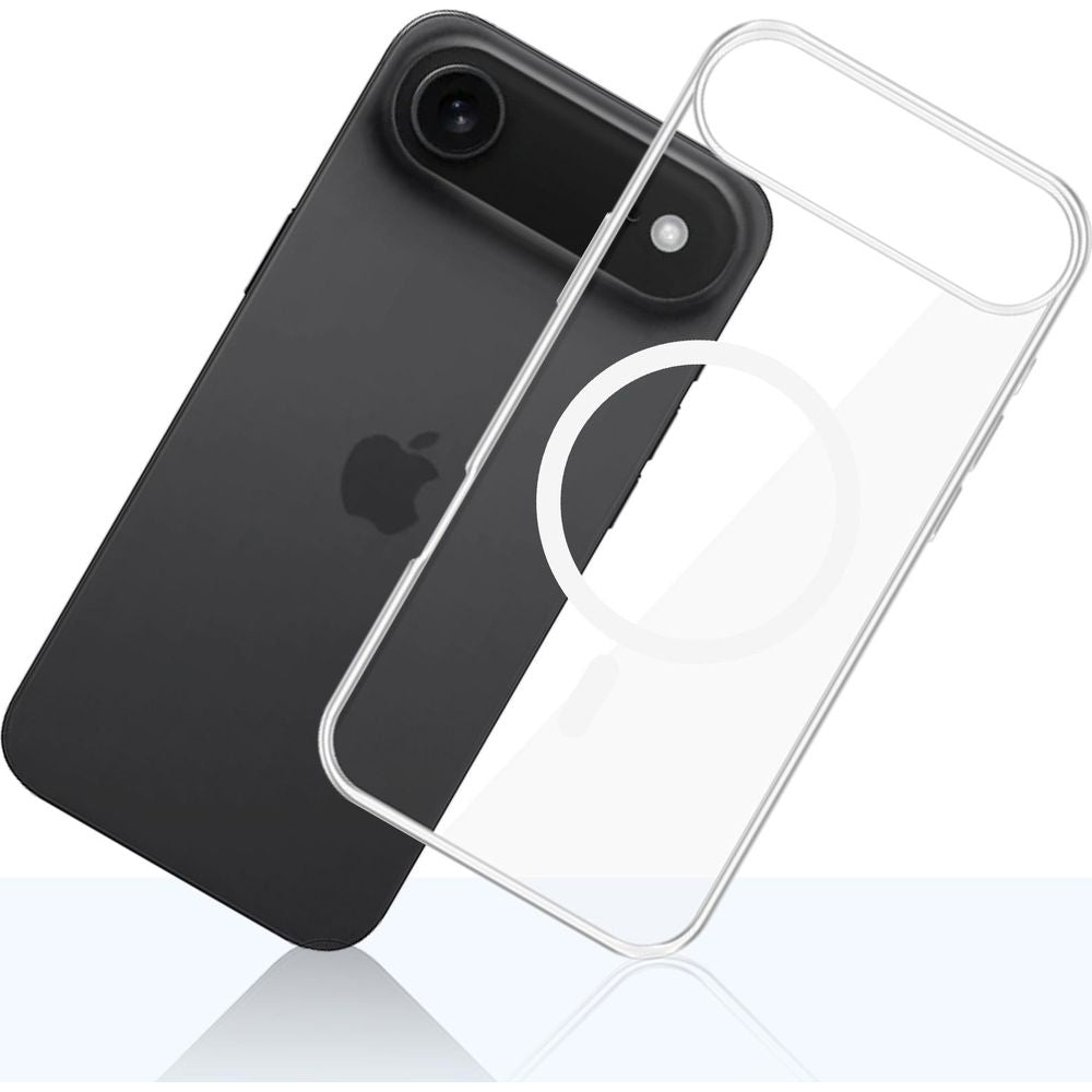 Handyhülle für iPhone Air, 3mk EverClear MagCase mit MagSafe, Transparent mit weißem Magneten