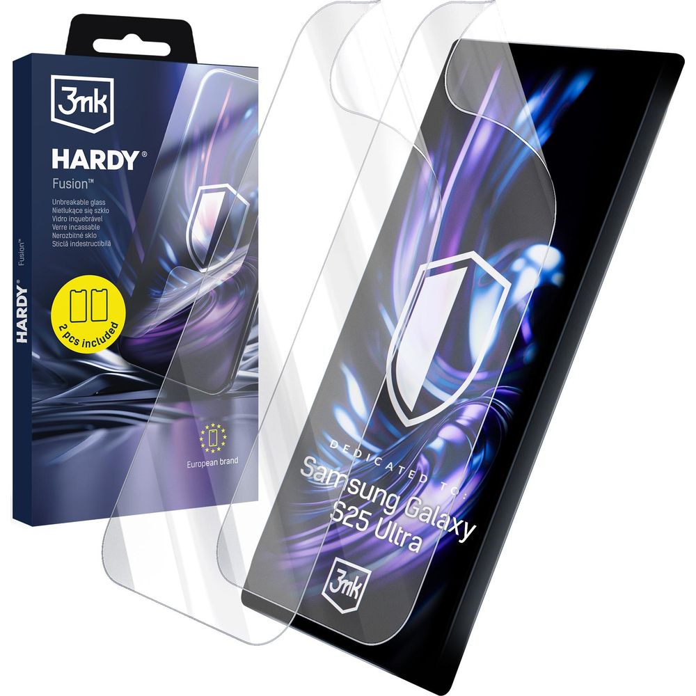 Hybridglas für Galaxy S25 Ultra, 3mk Hardy Fusion, 2 Stück