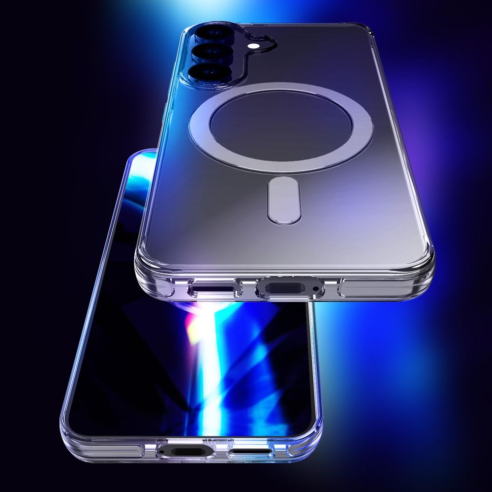 Handyhülle für Galaxy S26, 3mk EverClear MagCase mit MagSafe, Transparent mit weißem Magneten