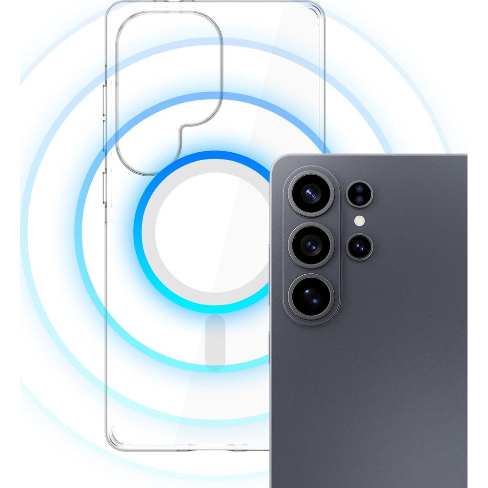 Handyhülle für Galaxy S26 Ultra, 3mk EverClear MagCase mit MagSafe, Transparent mit weißem Magneten