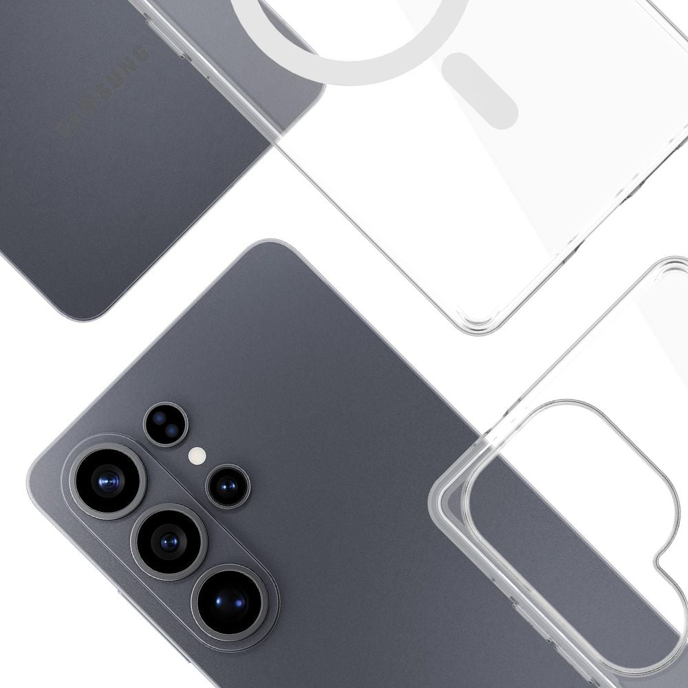 Handyhülle für Galaxy S26 Ultra, 3mk EverClear MagCase mit MagSafe, Transparent mit weißem Magneten