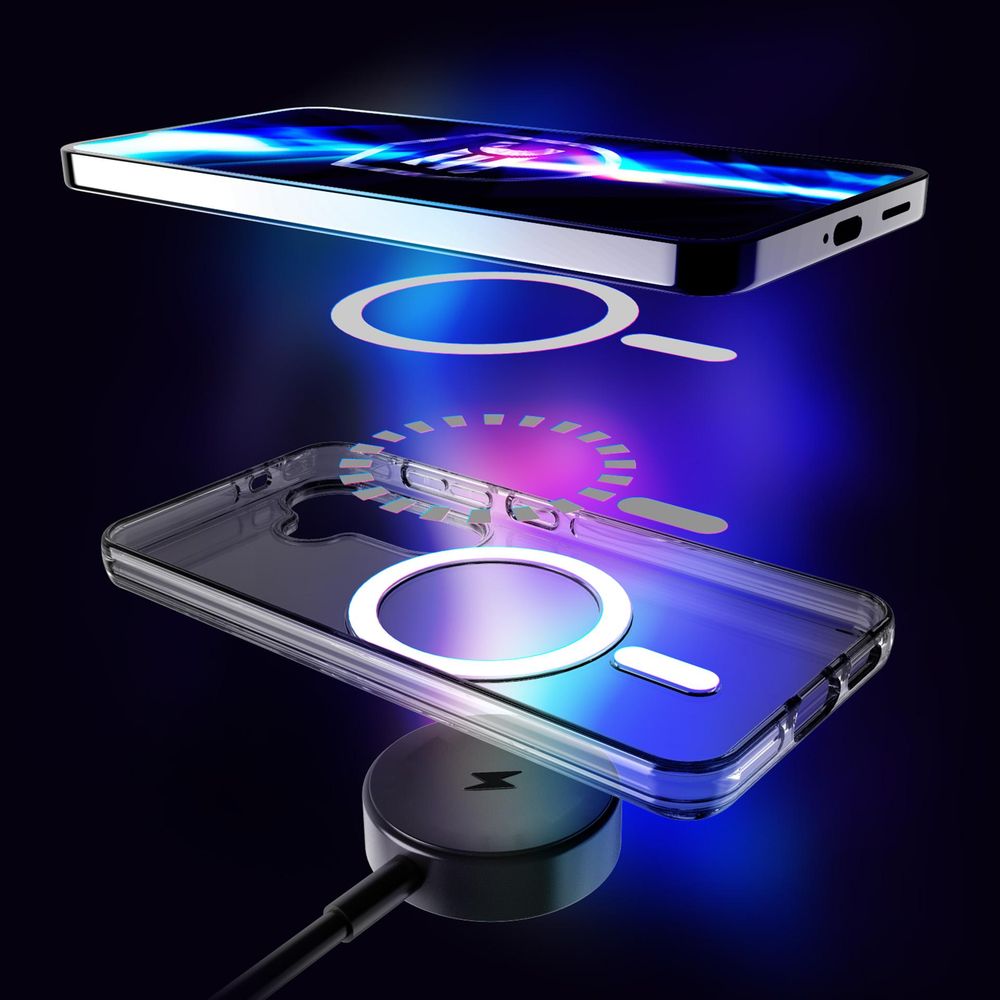 Handyhülle für Galaxy S26 Plus, 3mk EverClear MagCase mit MagSafe, Transparent mit weißem Magneten