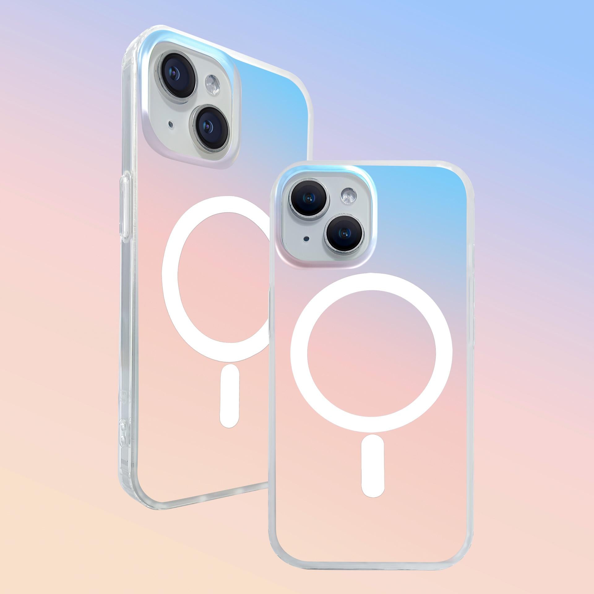 Handyhülle für iPhone 14, 3mk Hardy PrisMag Case mit MagSafe, holografisch