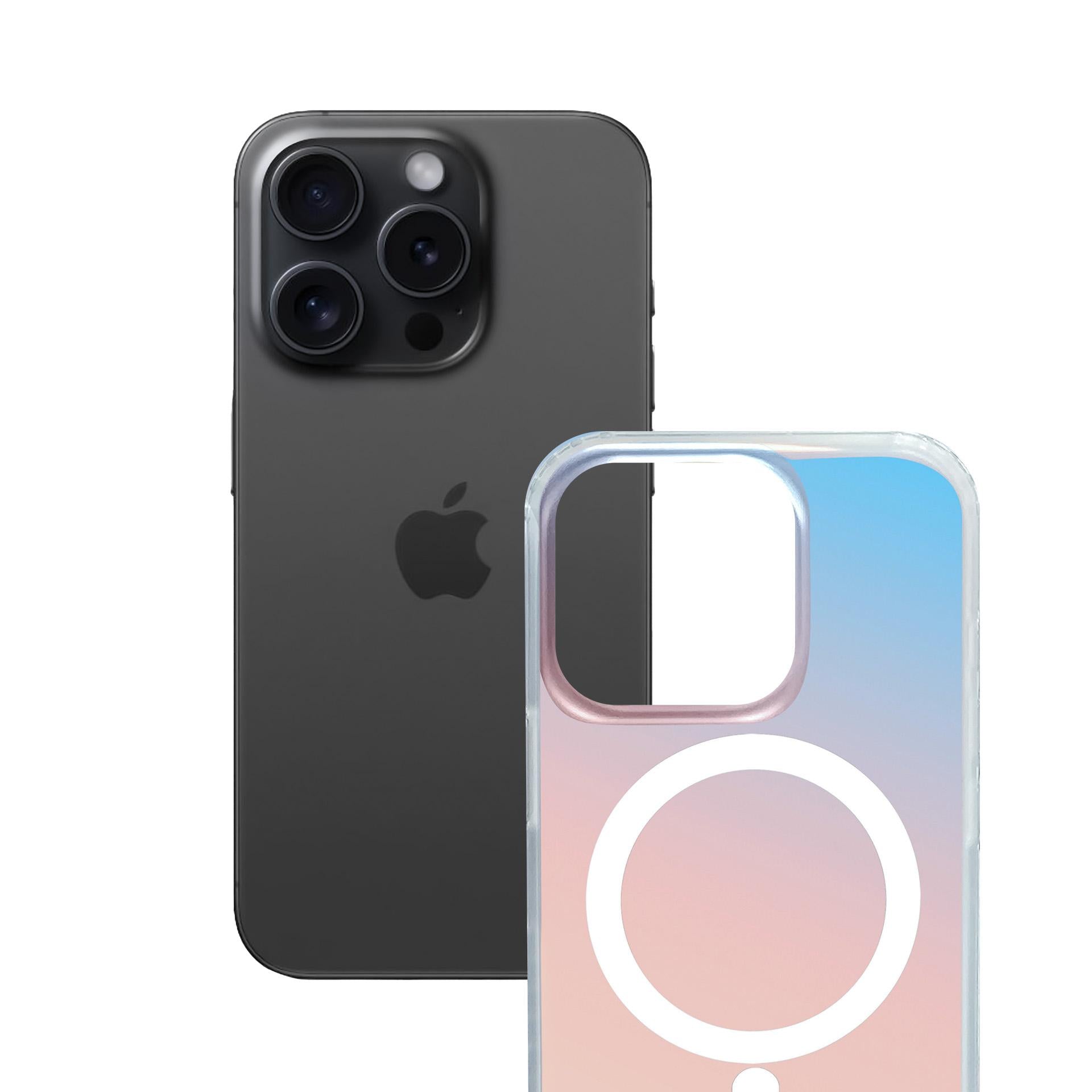 Handyhülle für iPhone 14 Pro Max, 3mk Hardy PrisMag Case mit MagSafe, holografisch