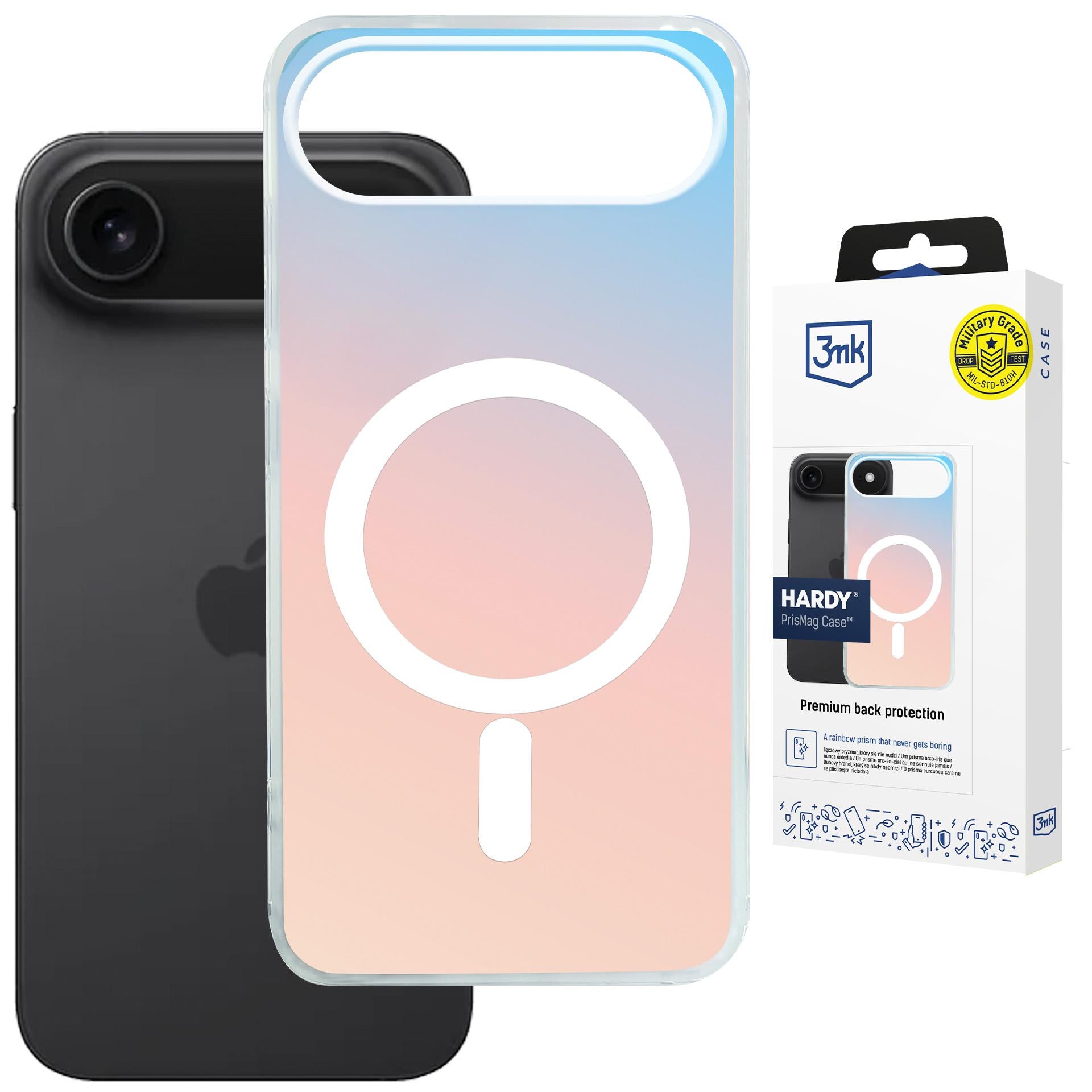 Handyhülle für iPhone Air, 3mk Hardy PrisMag Case mit MagSafe, holografisch