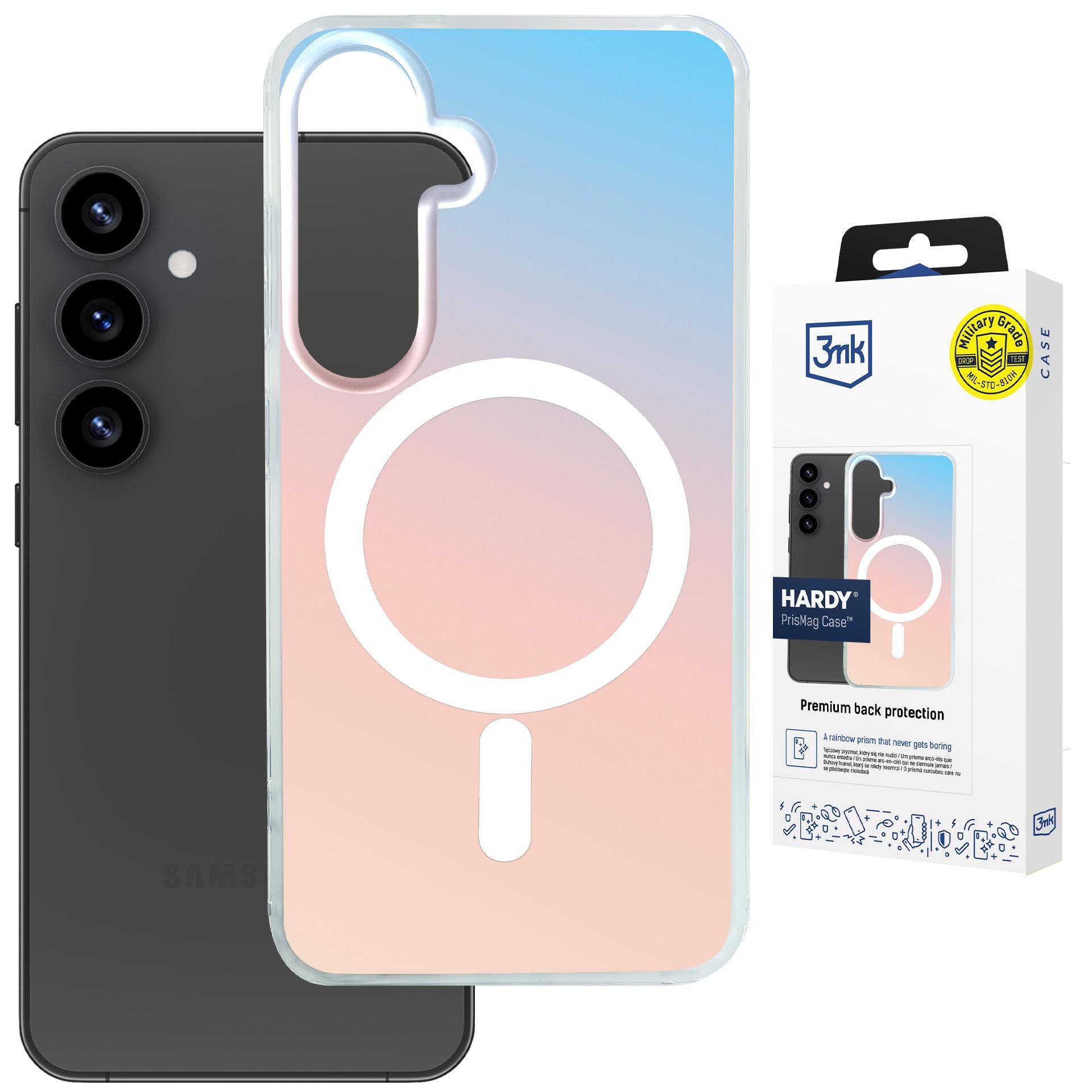 Handyhülle für Galaxy S24, 3mk Hardy PrisMag Case mit MagSafe, holografisch
