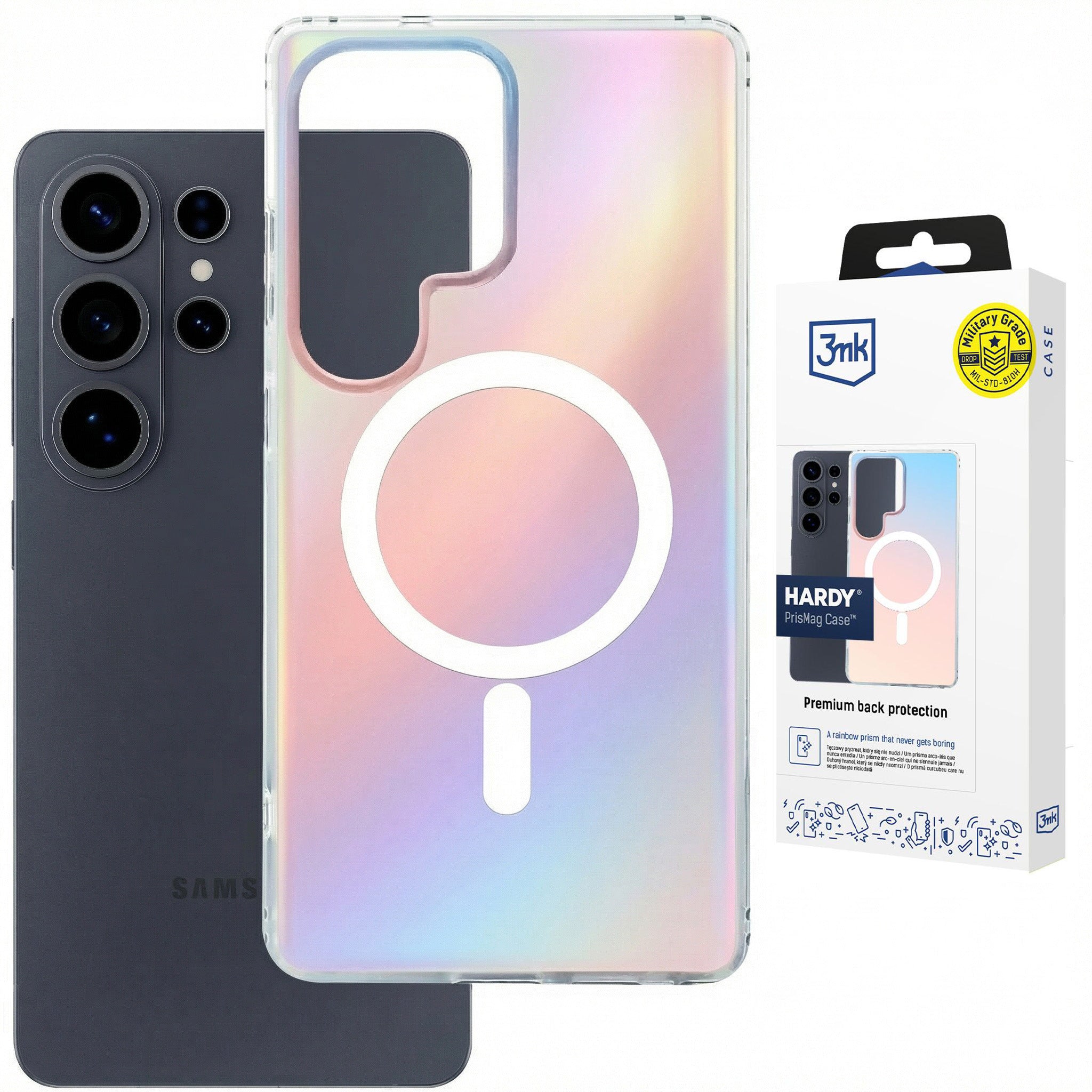 Handyhülle für Galaxy S26 Ultra, 3mk Hardy PrisMag Case mit MagSafe, holografisch