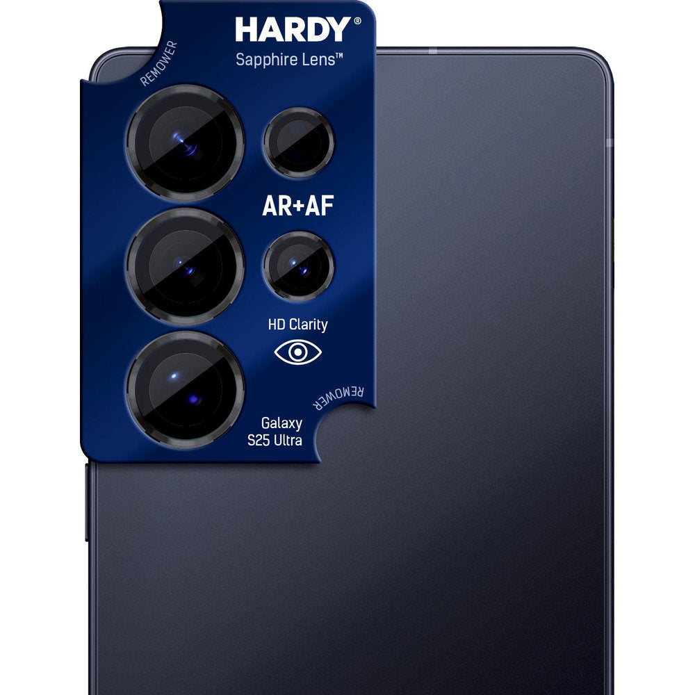 Saphirglas für die Kamera mit Applikator für Samsung Galaxy S25 Ultra, 3mk Hardy Sapphire Lens, Schwarz (1/9)