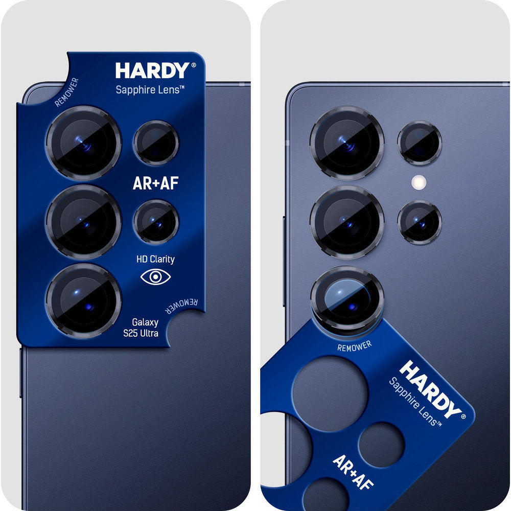 Saphirglas für die Kamera mit Applikator für Samsung Galaxy S25 Ultra, 3mk Hardy Sapphire Lens, Schwarz (8/9)