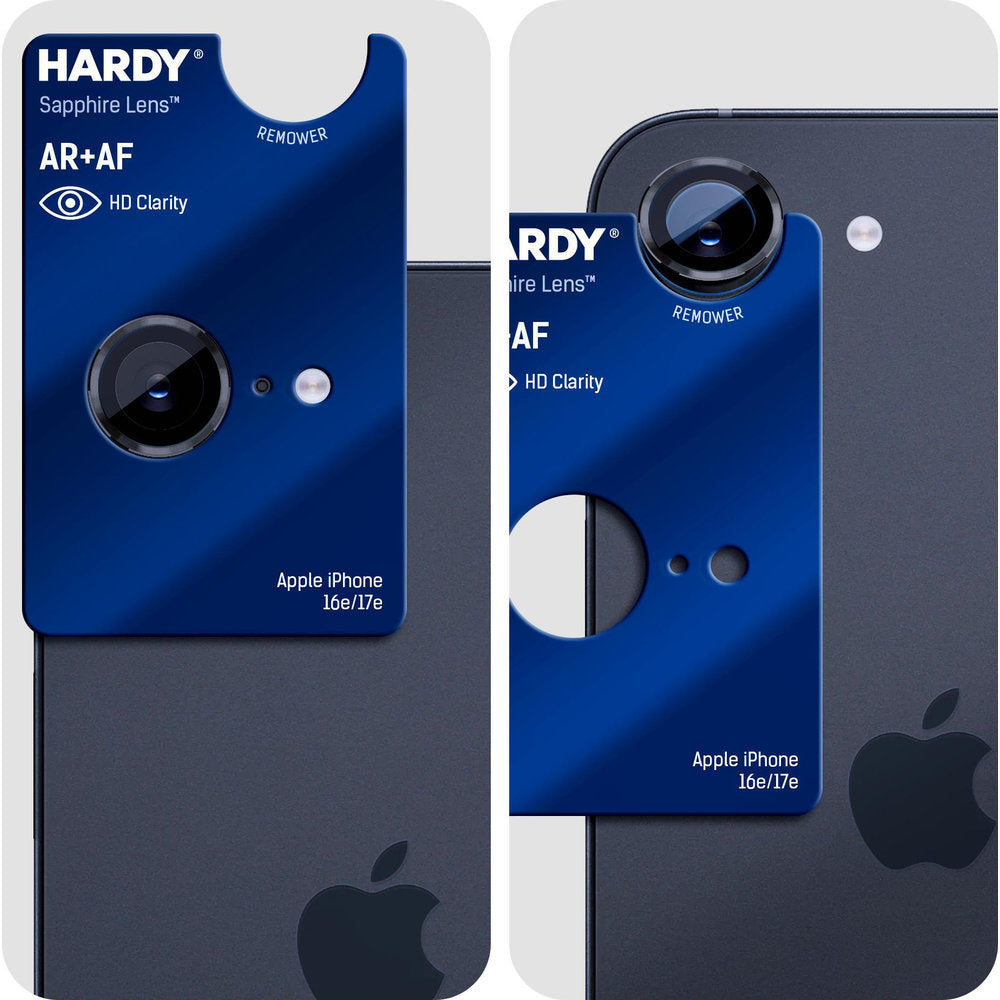 Saphirglas für die Kamera mit Applikator für Apple iPhone 17e / 16e, 3mk Hardy Sapphire Lens, Schwarz (8/9)