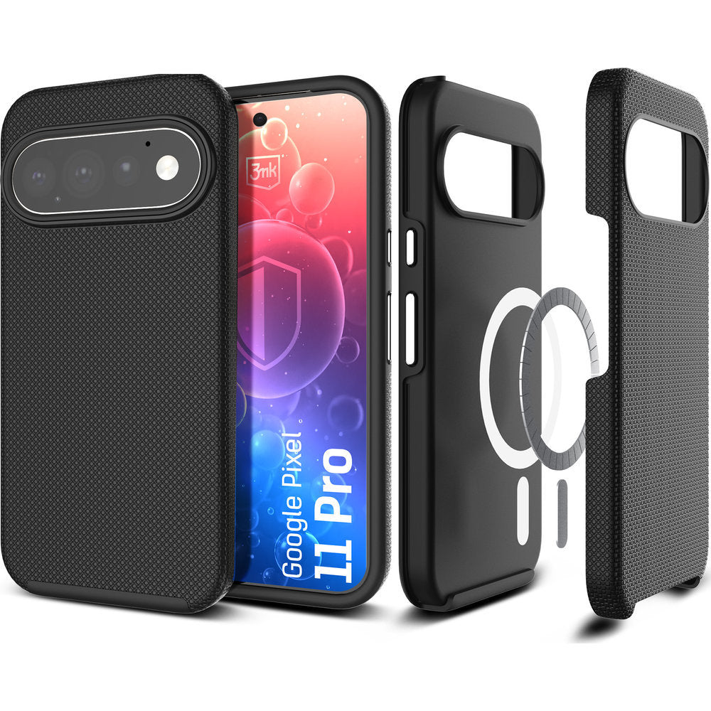 Handyhülle für Google Pixel 11 Pro, 3mk Hardy Shockproof MagCase mit MagSafe, Schwarz (1/12)
