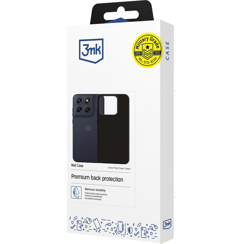 Handyhülle für Motorola Moto G87 5G, 3mk Matt Case, mattes Schwarz