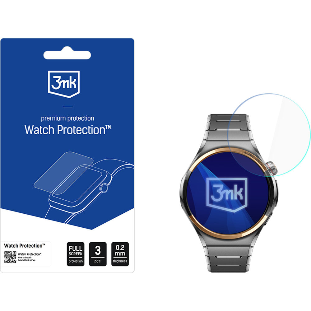 Schutzfolie für Huawei Watch 6 Pro 46 mm, 3mk Watch Protection ARC, 3 Stück (1/3)