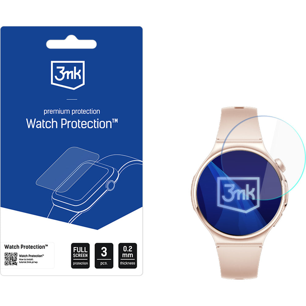 Schutzfolie für Huawei Watch 6 42 mm, 3mk Watch Protection ARC, 3 Stück (1/3)