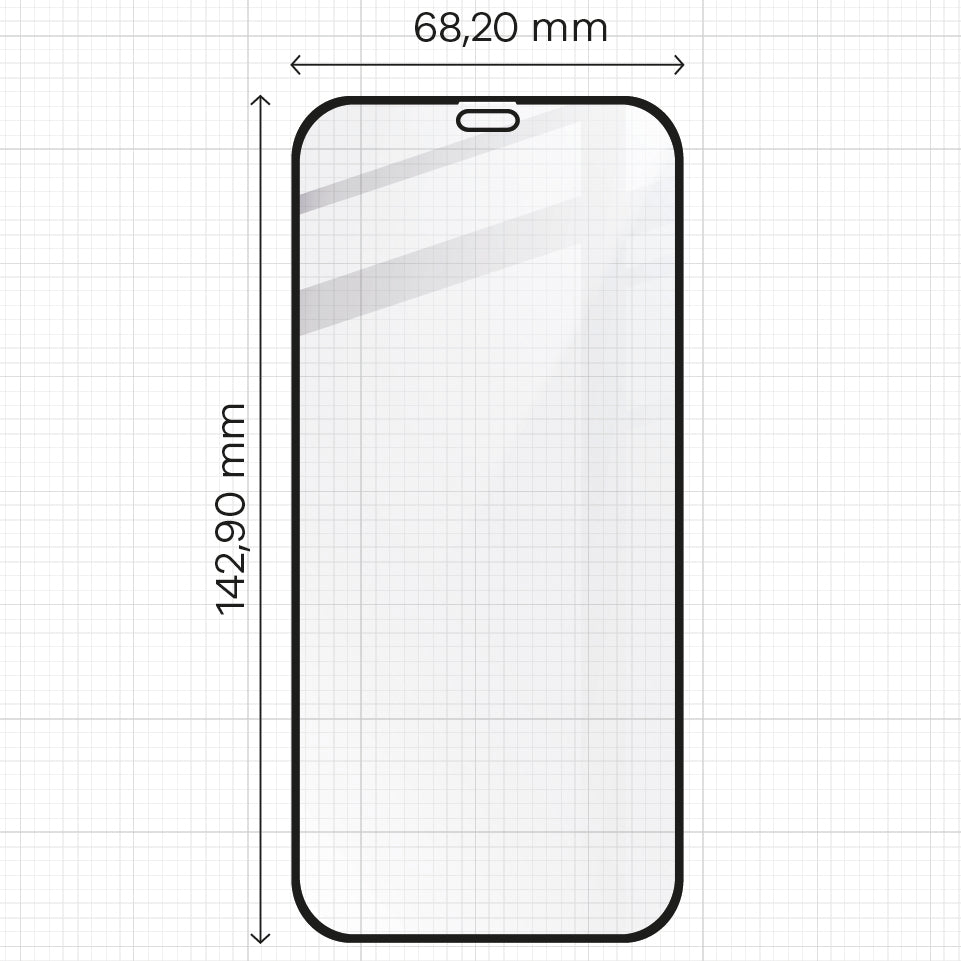 Gehärtetes Glas - 2 Stück + Kameraschutz für iPhone 12, Bizon Glass Edge Pack, Bizon Glass Edge Pack, Schwarz