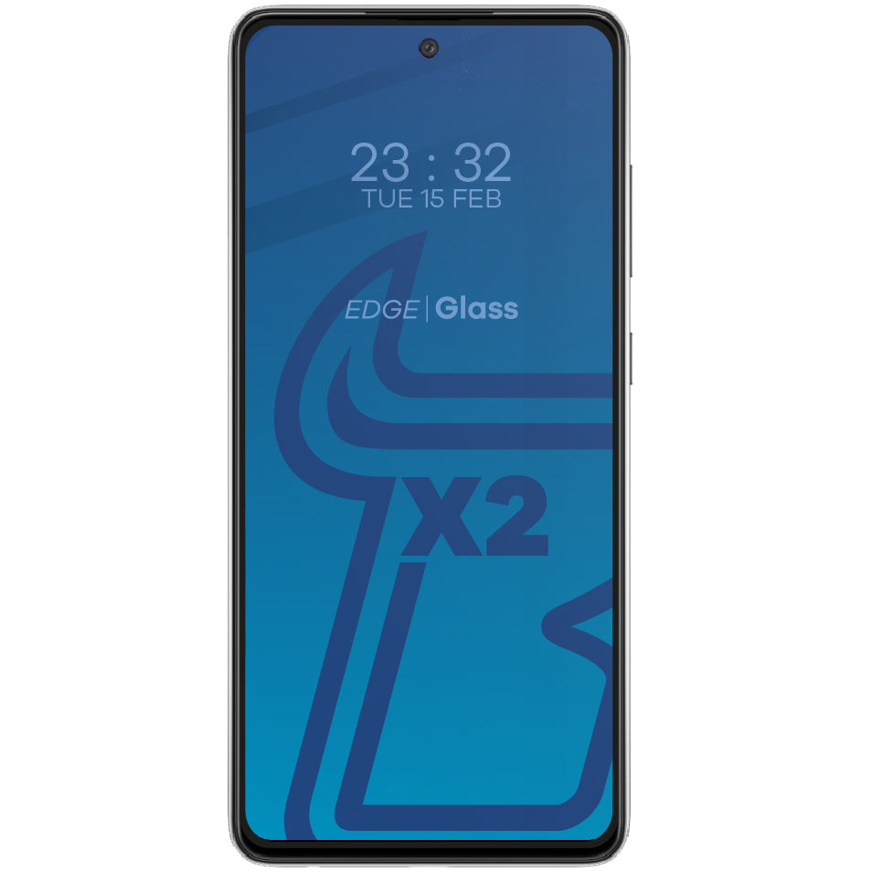 Gehärtetes Glas Bizon Glass Edge - 2 Stück + Kameraschutz für Galaxy A52s 5G, A52 4G/5G, Schwarz