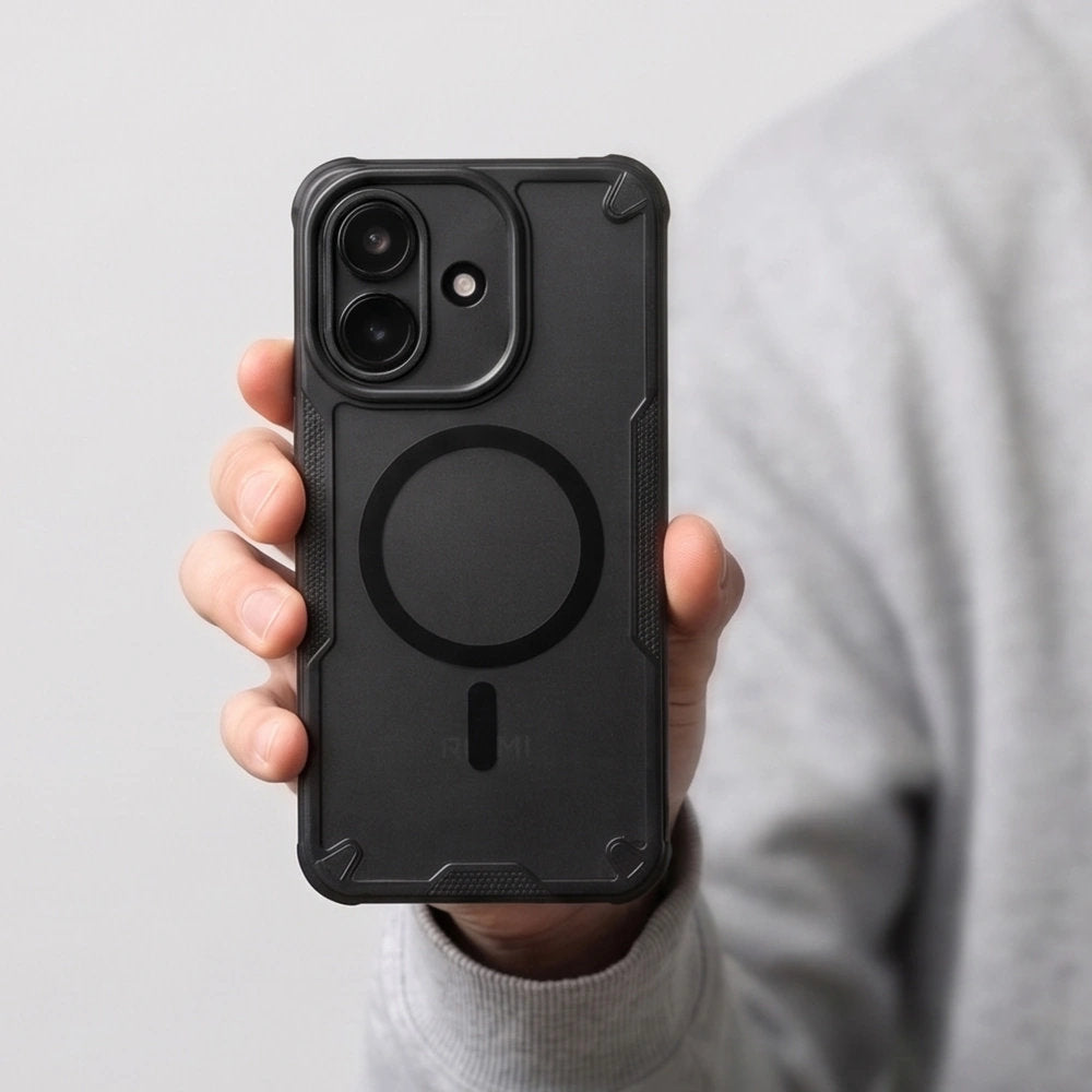 Handyhülle für Xiaomi Redmi Note 17 Pro 5G, Tech-Protect Rugged Shield mit MagSafe, mattes Rauchfarben mit schwarzem Rahmen (5/9)