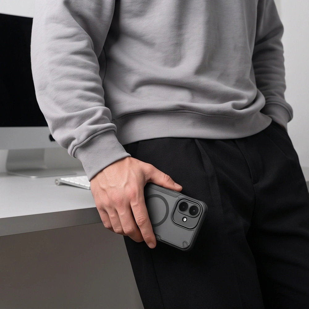 Handyhülle für Xiaomi Redmi Note 17 Pro 5G, Tech-Protect Rugged Shield mit MagSafe, mattes Rauchfarben mit schwarzem Rahmen (7/9)