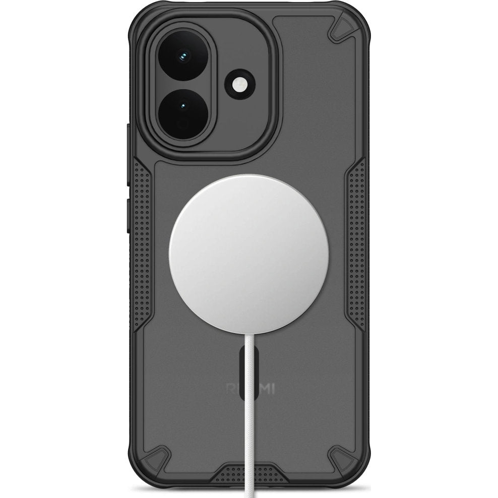 Handyhülle für Xiaomi Redmi Note 17 Pro 5G, Tech-Protect Rugged Shield mit MagSafe, mattes Rauchfarben mit schwarzem Rahmen (9/9)