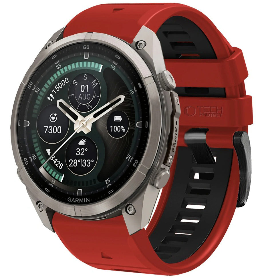 Armband für QuickFit 22 mm, Tech-Protect IconBand, Rot-Schwarz (1/9)