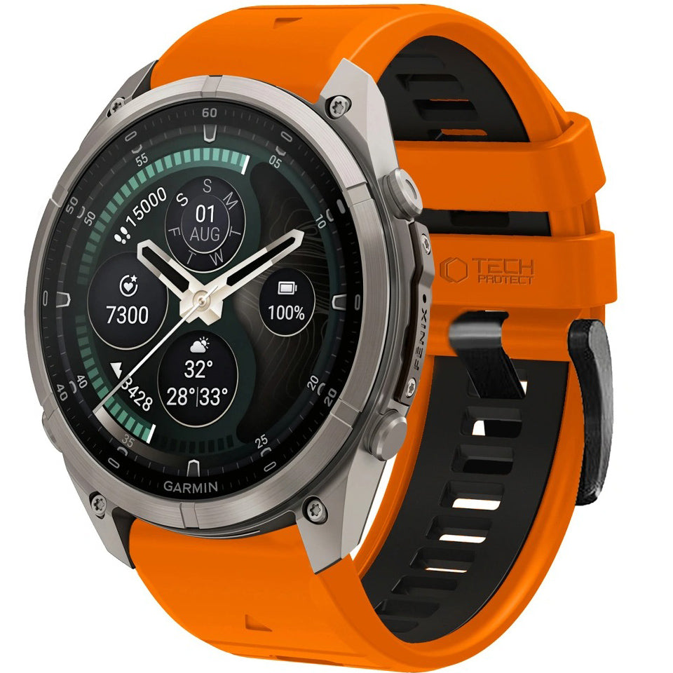 Armband für QuickFit 26 mm, Tech-Protect IconBand, Orange-Schwarz (1/9)