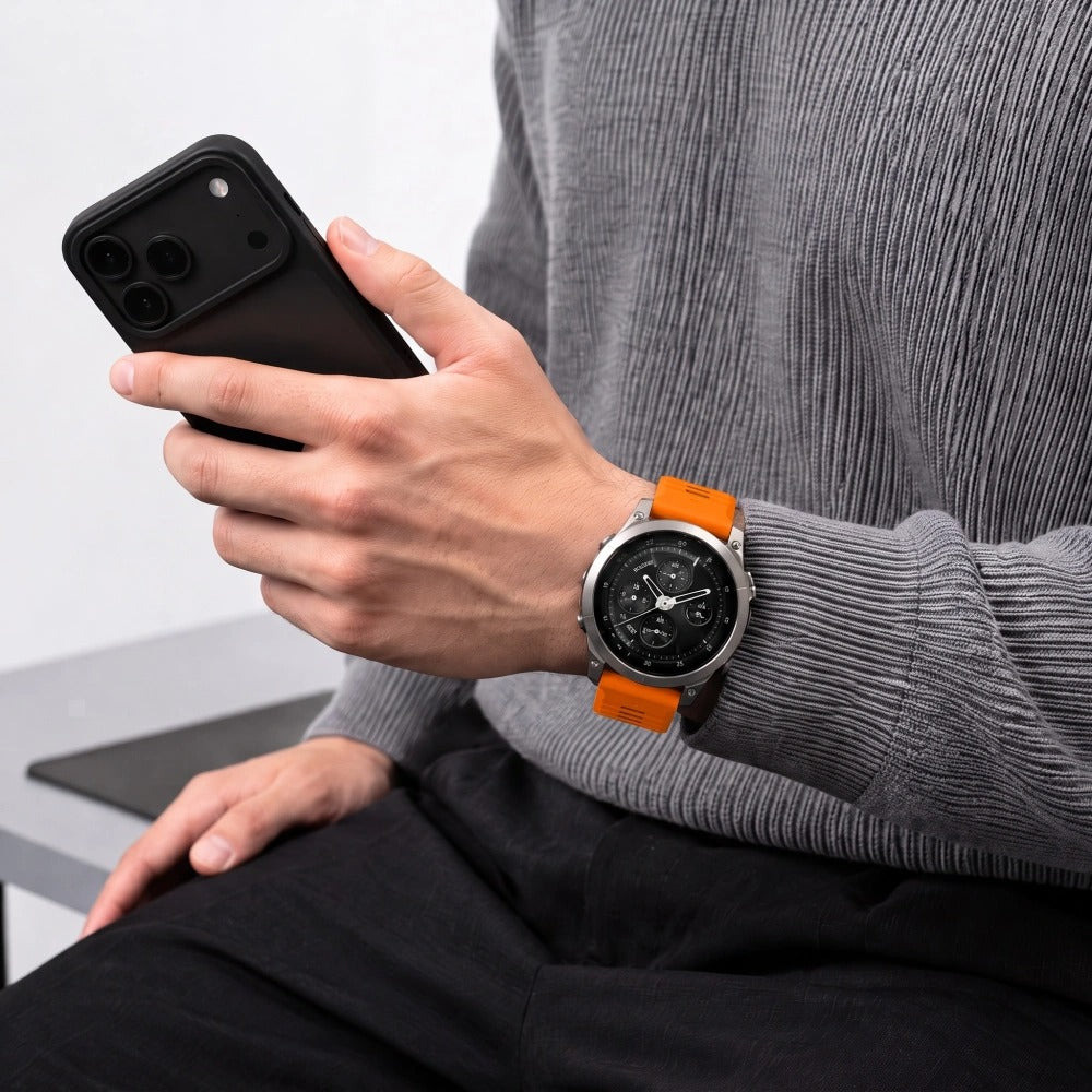 Armband für QuickFit 26 mm, Tech-Protect IconBand, Orange-Schwarz (4/9)