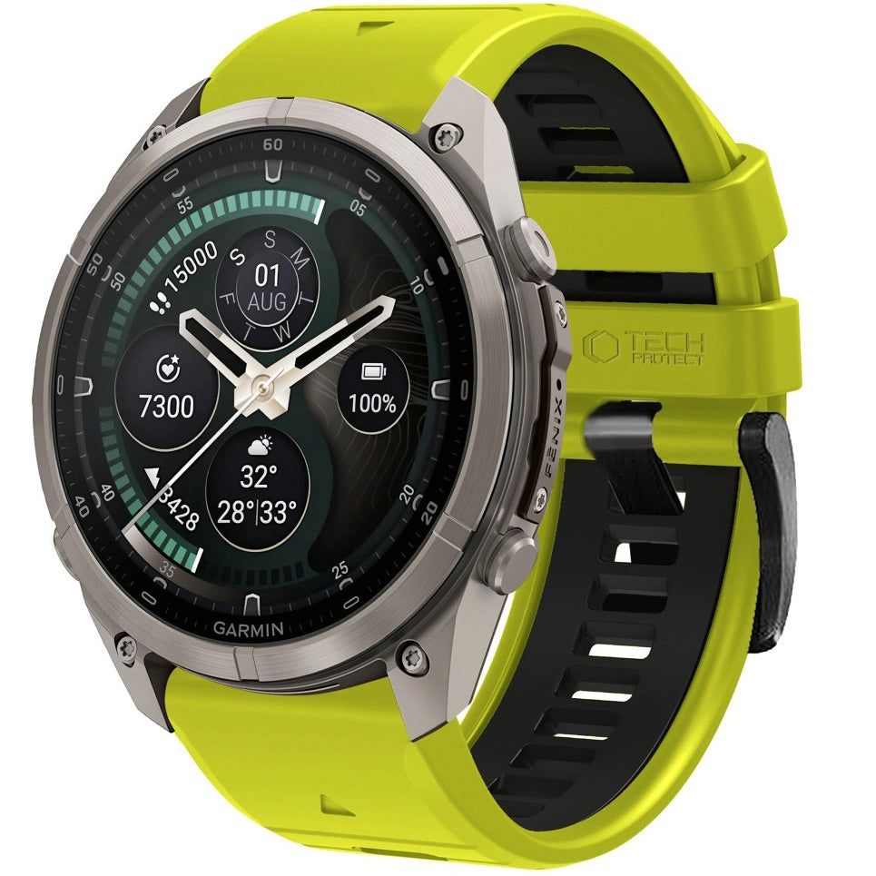 Armband für QuickFit 26 mm, Tech-Protect IconBand, Limonengrün-Schwarz (1/9)