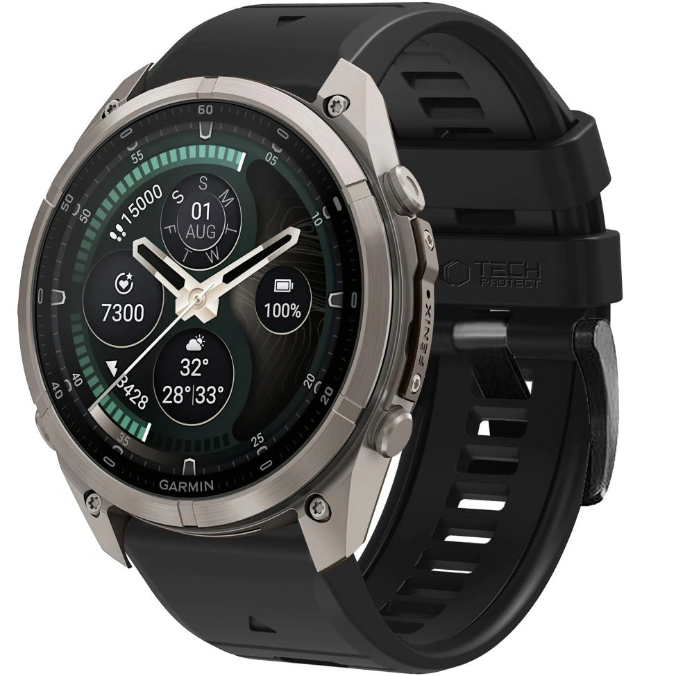 Armband für QuickFit 26 mm, Tech-Protect Silicone, Schwarz (1/9)