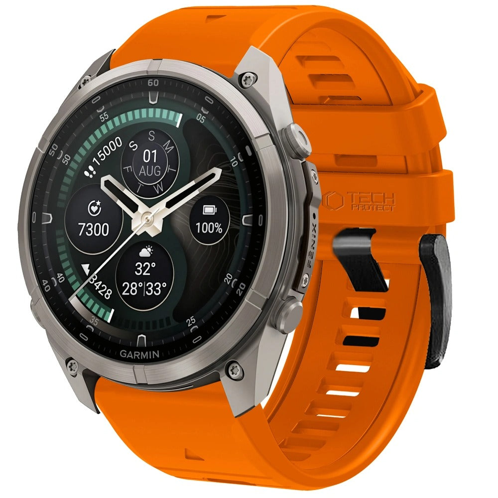 Armband für QuickFit 26 mm, Tech-Protect Silicone, Orange (1/9)