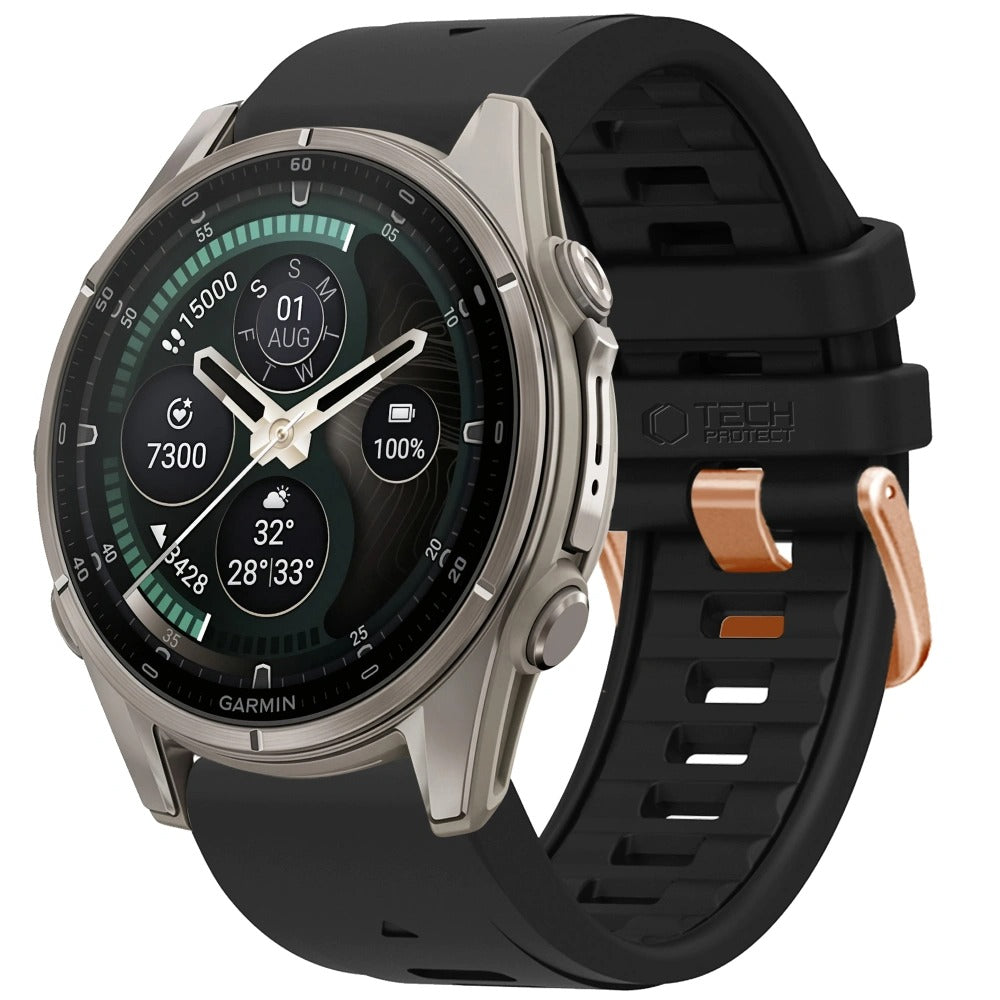 Armband für QuickFit 20 mm, Tech-Protect Silicone, Schwarz (1/9)