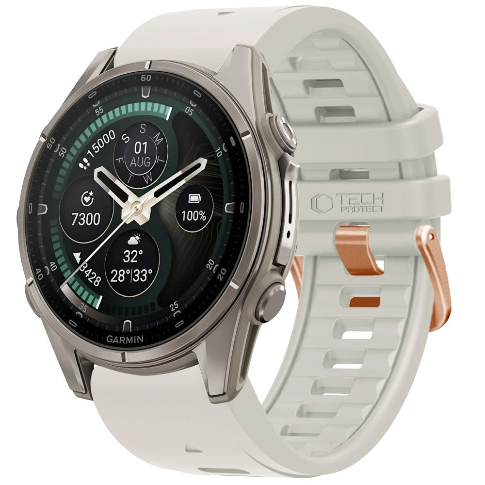 Armband für QuickFit 20 mm, Tech-Protect Silicone, Grau (1/9)