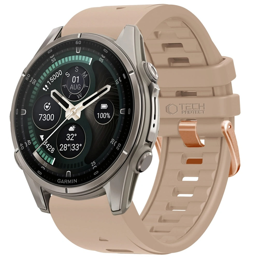 Armband für QuickFit 20 mm, Tech-Protect Silicone, Puderbeige (1/9)