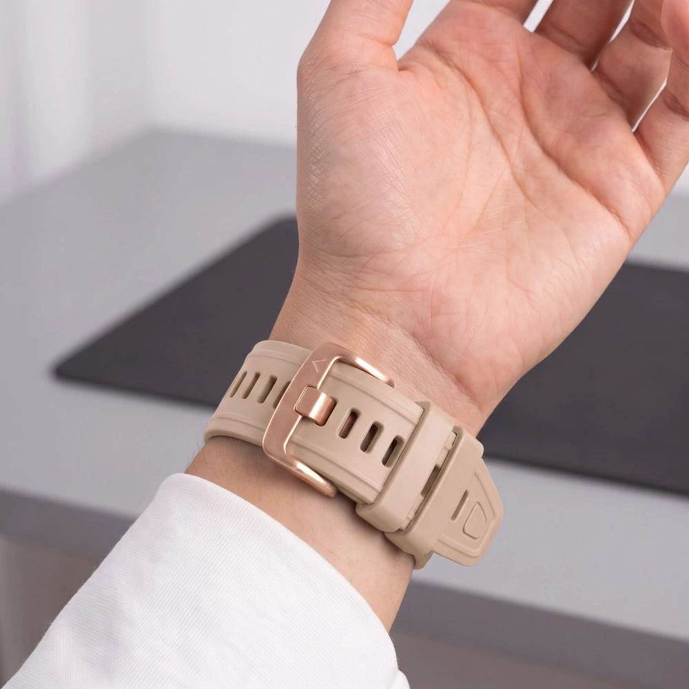 Armband für QuickFit 20 mm, Tech-Protect Silicone, Puderbeige (5/9)