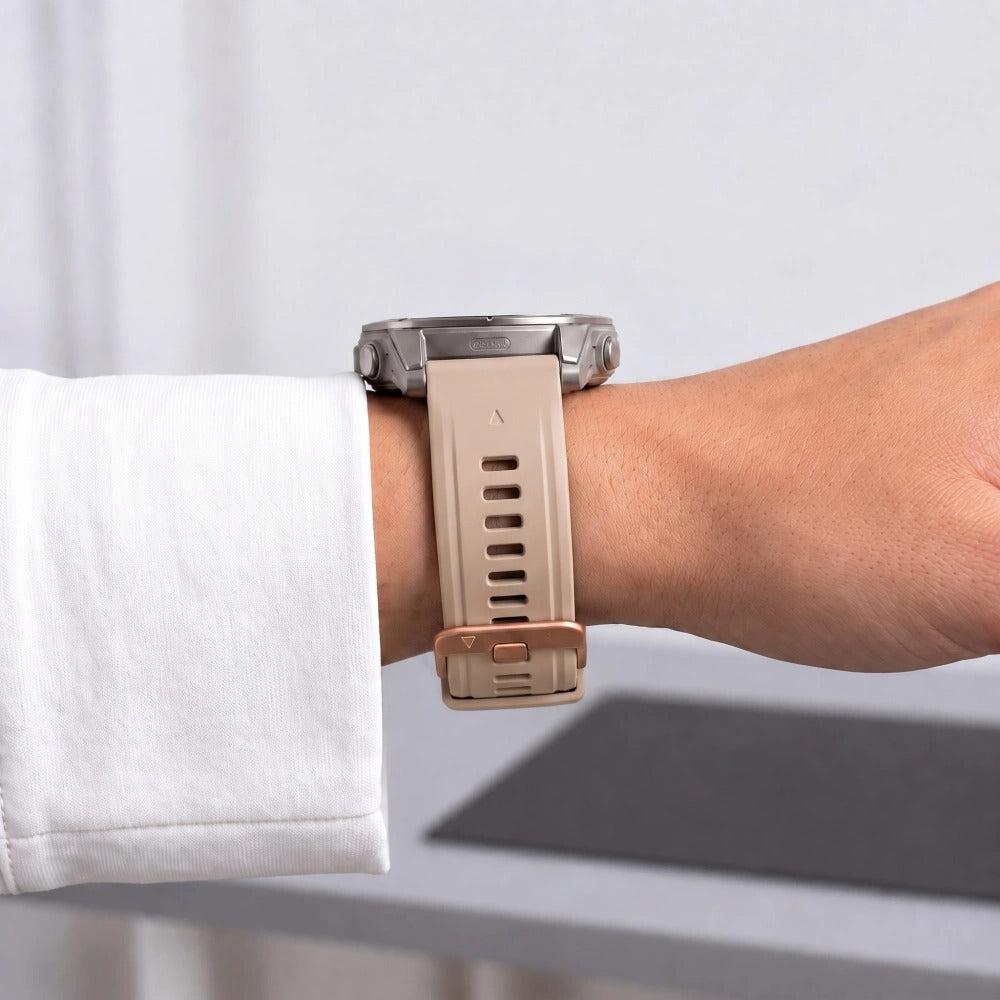 Armband für QuickFit 20 mm, Tech-Protect Silicone, Puderbeige (6/9)