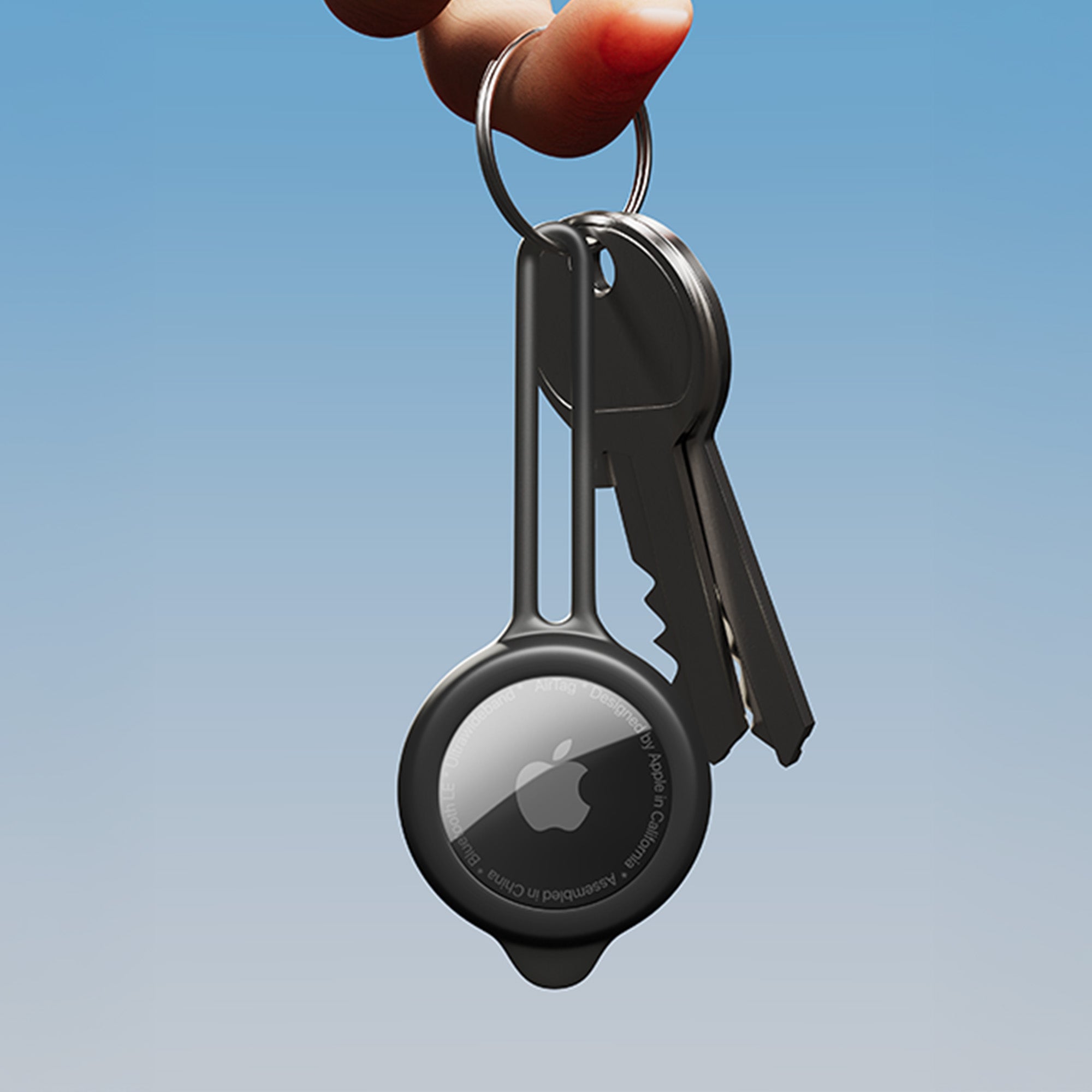 Silikonhülle für Apple AirTag, Allity ASA-300, 3 Stück, Schwarz