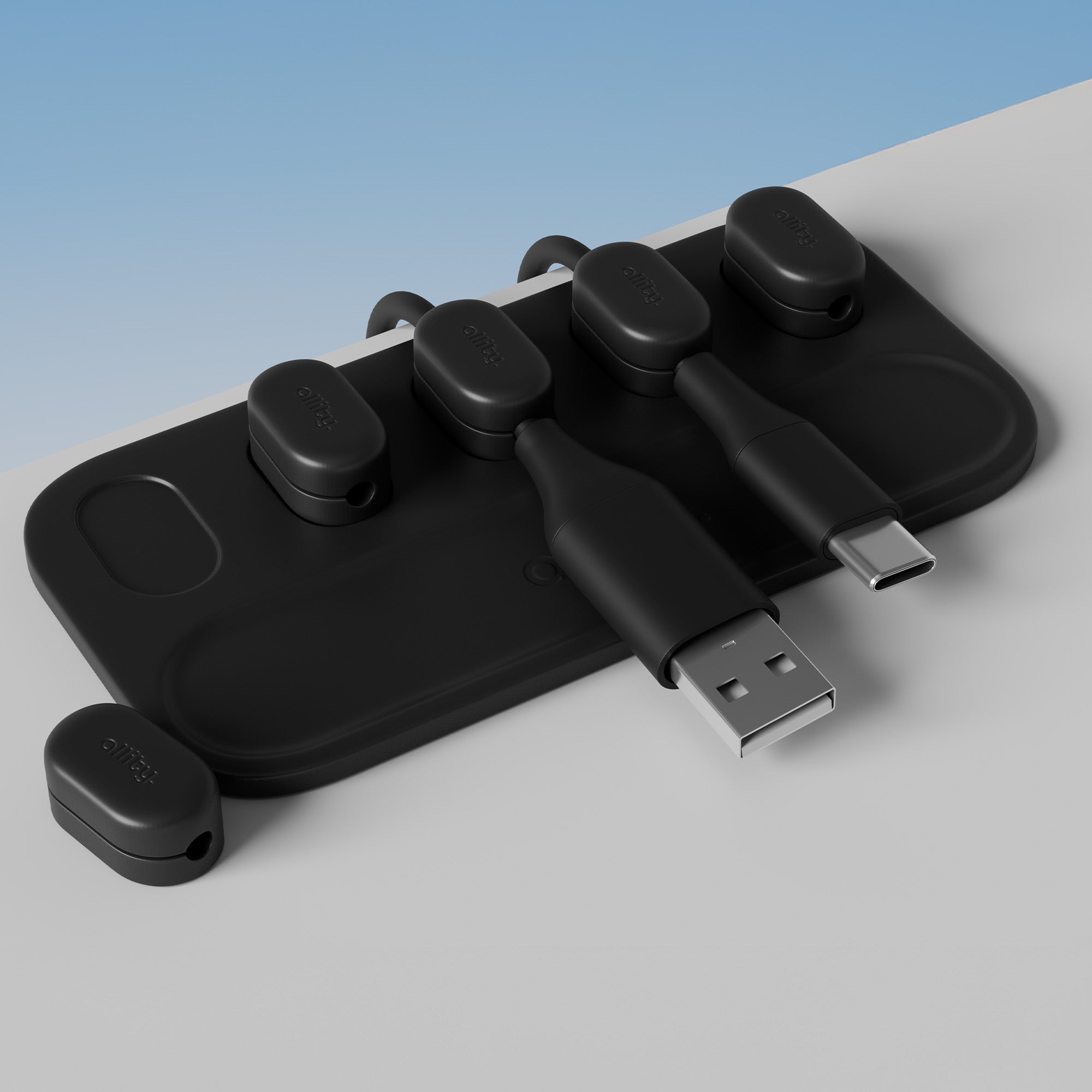 Magnetischer Kabel-Organizer, Allity ASA-410, Schwarz