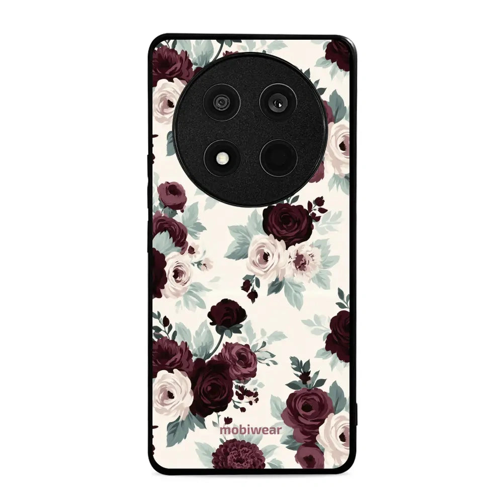 Handyhülle für HONOR Magic7 Lite, Mobiwear Glossy Case, Rosen mit Salbei auf Creme