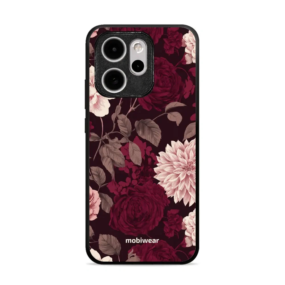 Handyhülle für OPPO Reno15 Pro, Mobiwear Glossy Case, Wein und Dahlien