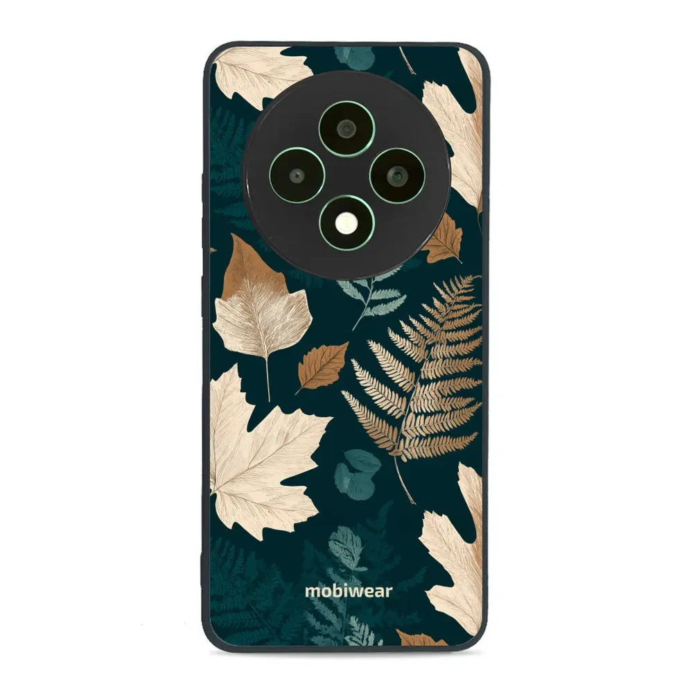 Handyhülle für OPPO Reno12 FS, Mobiwear Glossy Case, Herbarium aus Blättern und Farnen