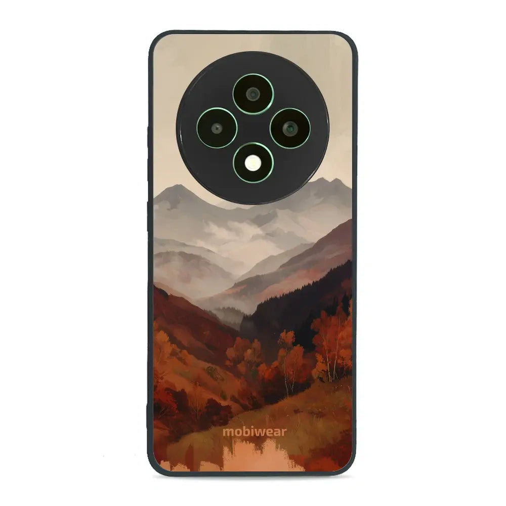 Handyhülle für OPPO Reno12 FS, Mobiwear Glossy Case, Nebliges Tal in den Bergen