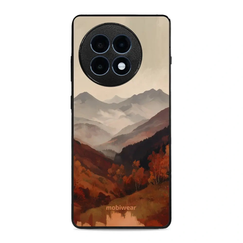 Handyhülle für OnePlus 13R, Mobiwear Glossy Case, Nebliges Tal in den Bergen