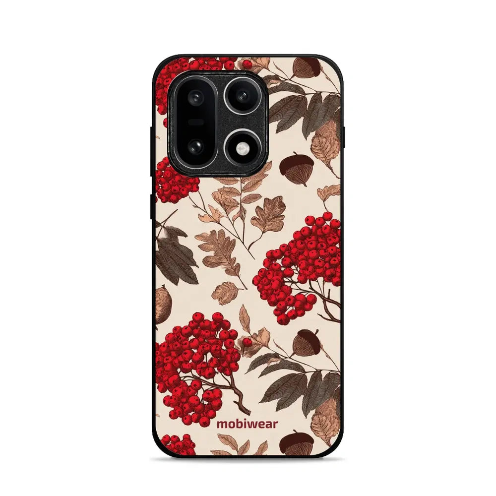 Handyhülle für OnePlus 15, Mobiwear Glossy Case, Vogelbeeren auf Ecru