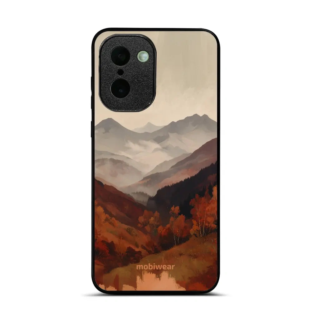 Handyhülle für OnePlus 15R, Mobiwear Glossy Case, Nebliges Tal in den Bergen